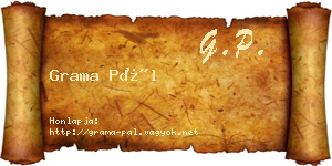 Grama Pál névjegykártya